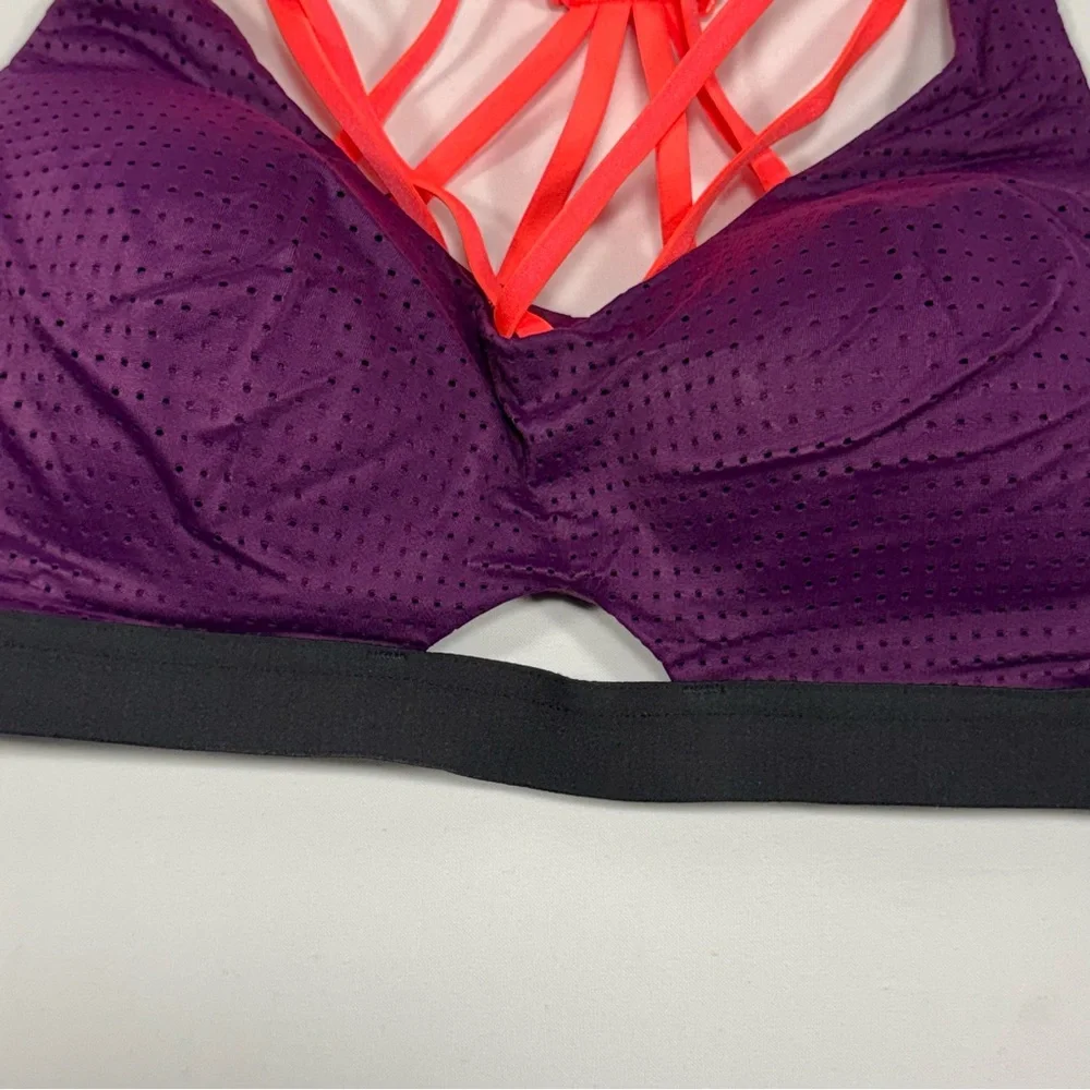 Strappy Back Victoria's Secret Purple Mesh Sports Bra 34C